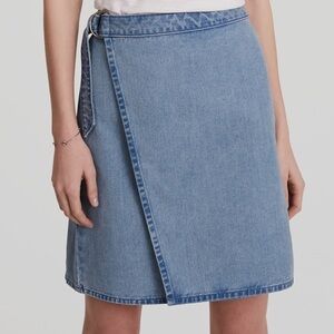LOFT Light Blue Denim Midi Wrap Skirt Size 10, great condition